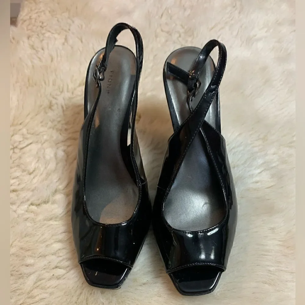 Fiona Black Sling Back Heels size 9